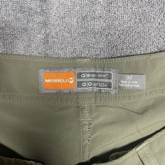 Merrell Mens 32 Opti-Wick UPF 50+ Outdoor Trail Cargo Shorts Green - Picture 3 of 11